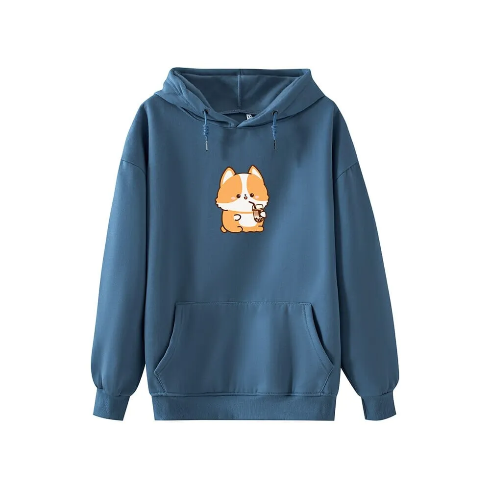 Boba Lovin Corgi Soft Hoodie